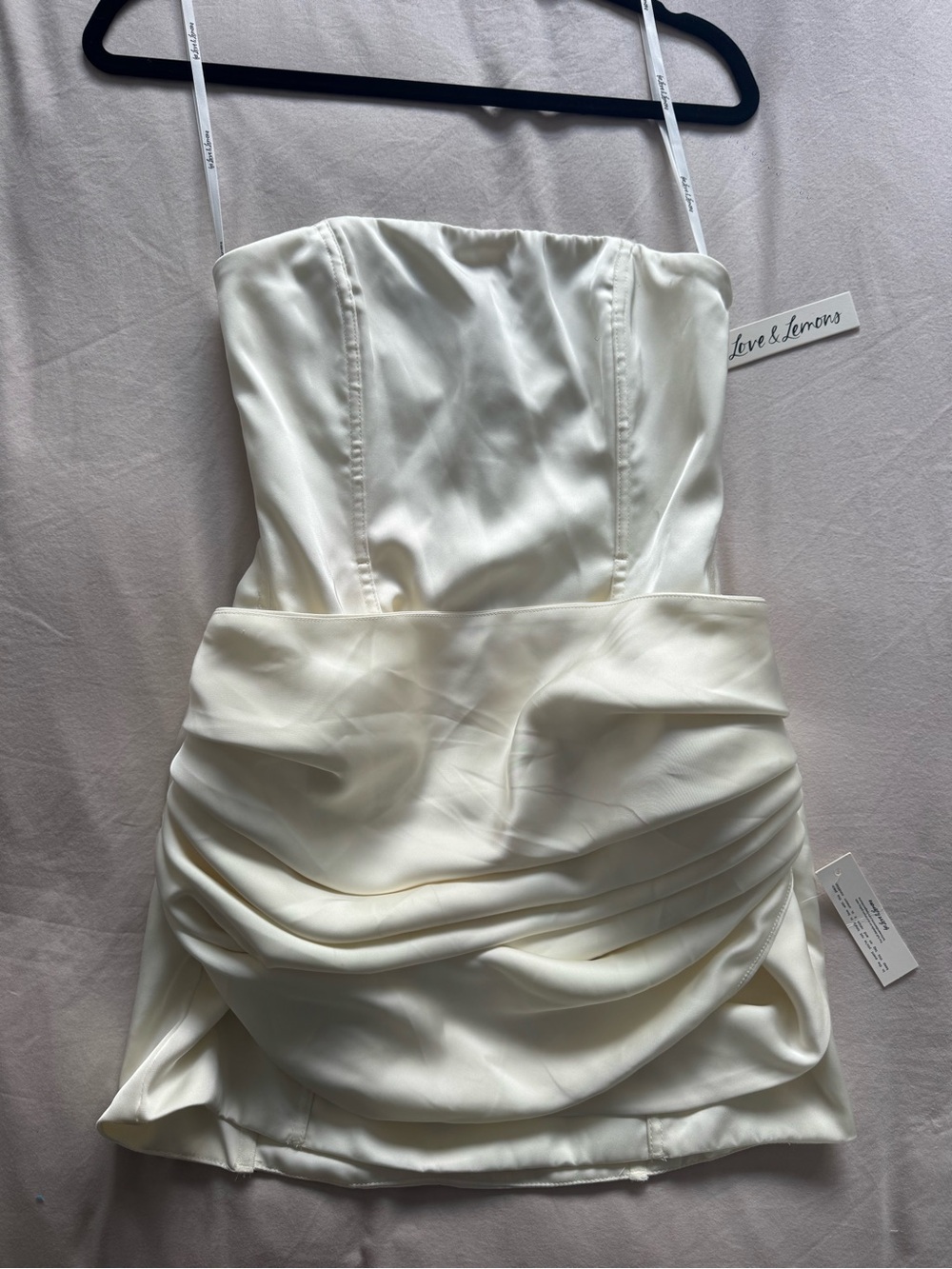NWT For Love and Lemons Serena Mini Dress in Cream - Picture 11 of 13